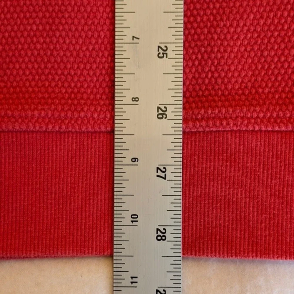 TailorByrd Quarter-Zip Pullover Mens Large Red Textured Waffle Knit Mock Neck